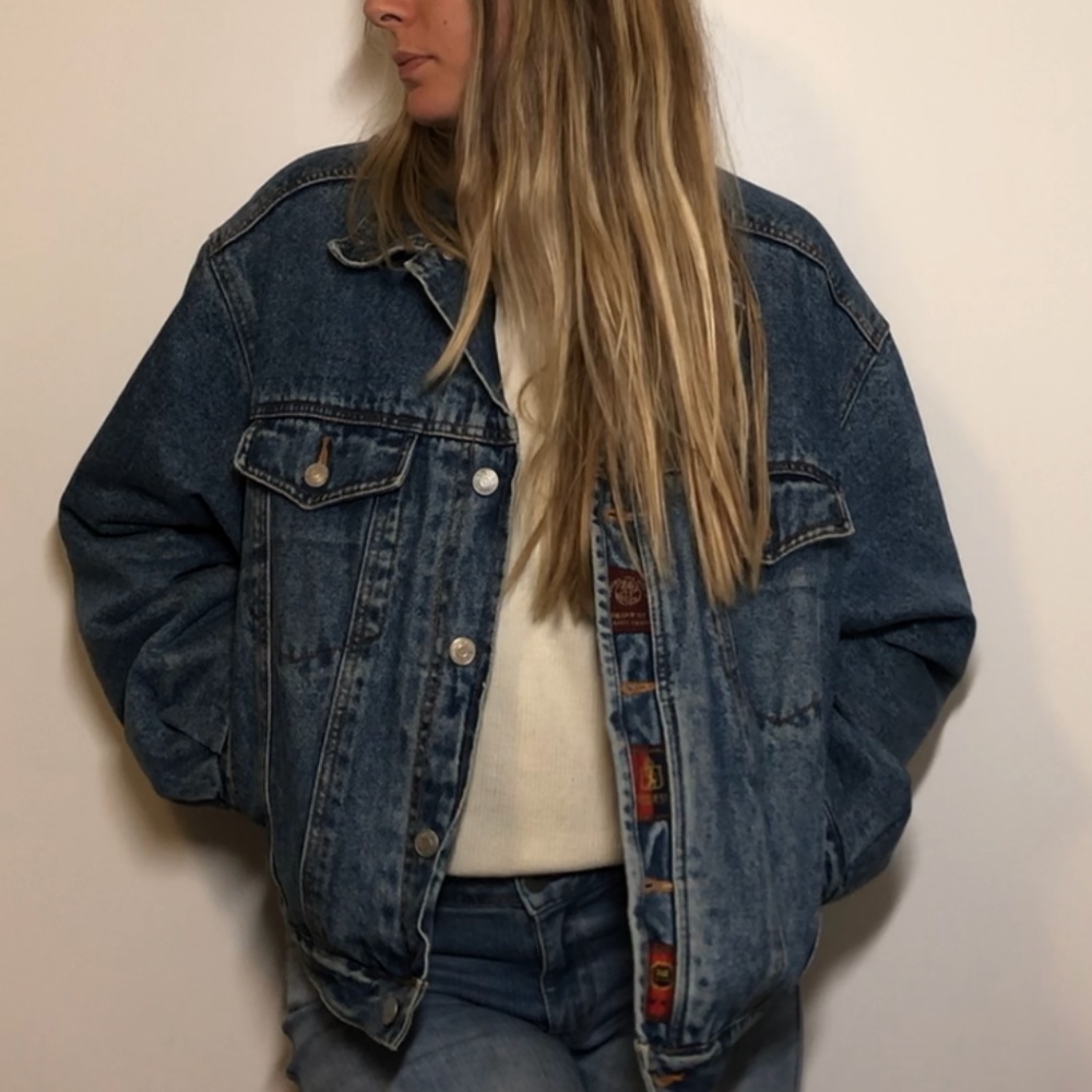Vintage Denim Bomber Jacket Small